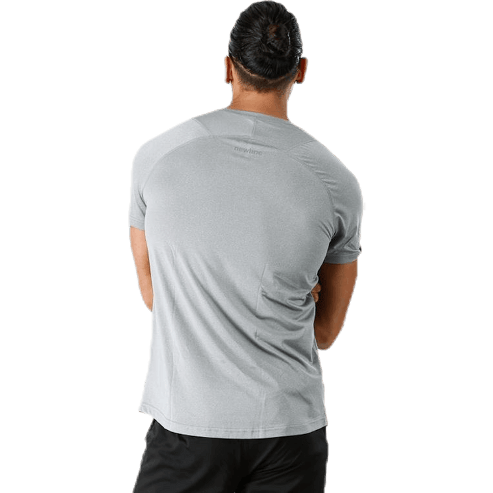 T-shirt à logo chiné noir gris