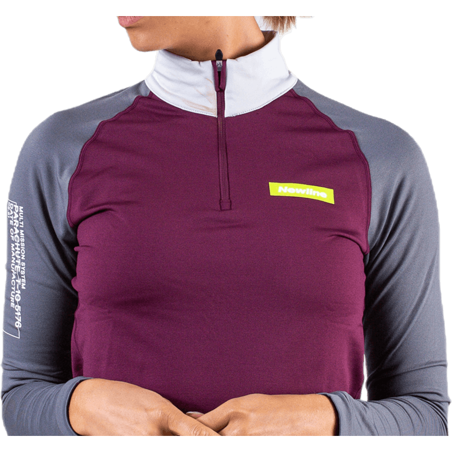 Warm Zip Shirt Purple/Grey