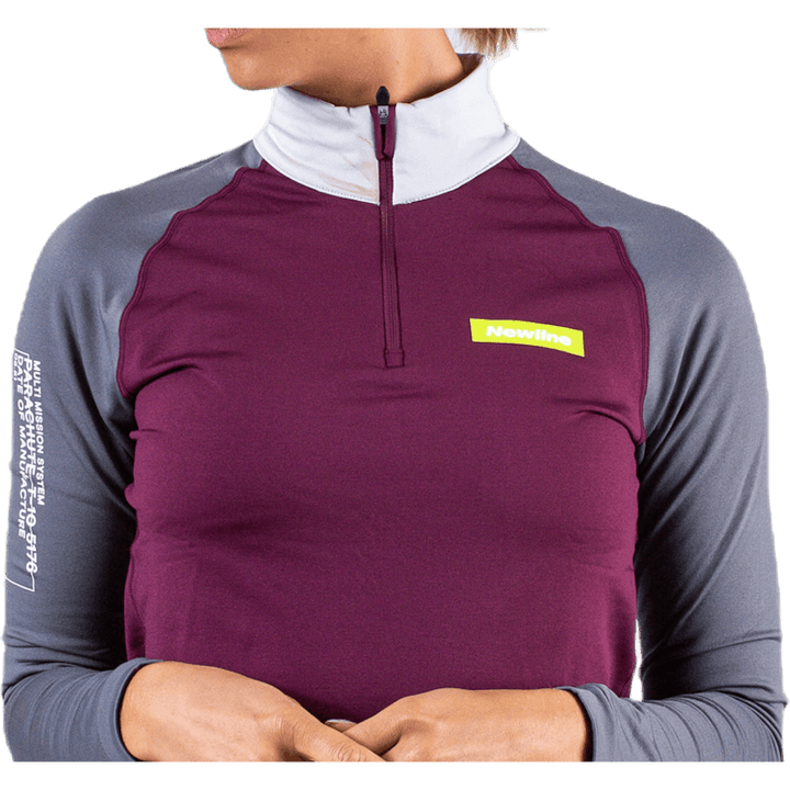 Warm Zip Shirt Purple/Grey