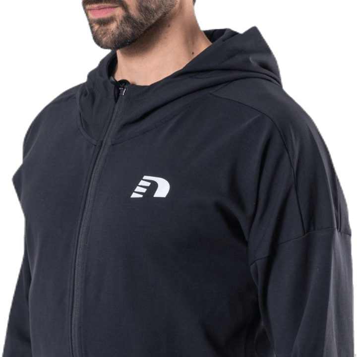 Zip Thru Hoodie Black