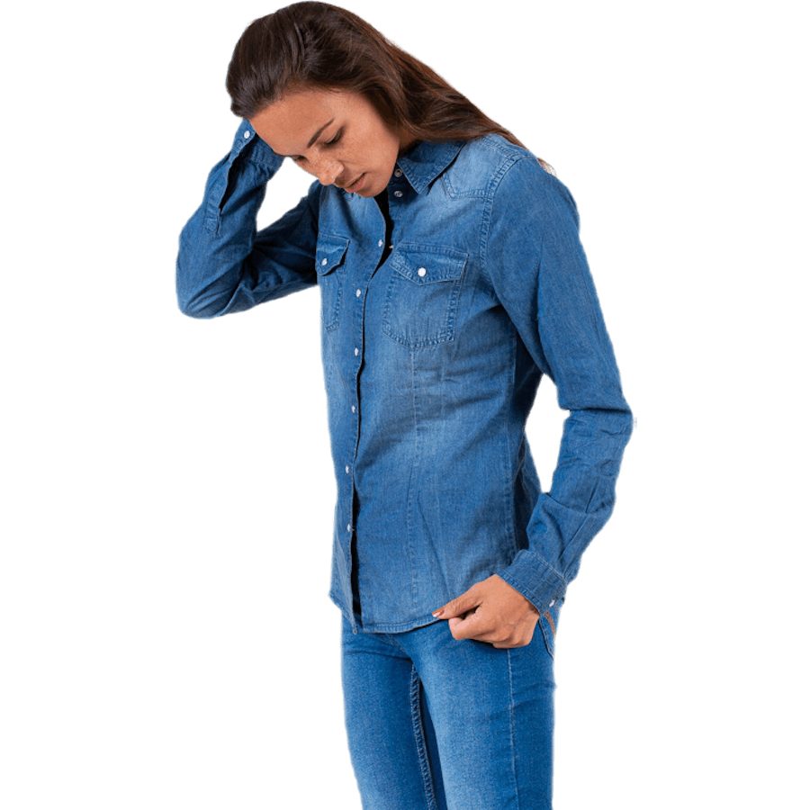 Alwaysrock It Fit L/S Shirt Wvn Blue