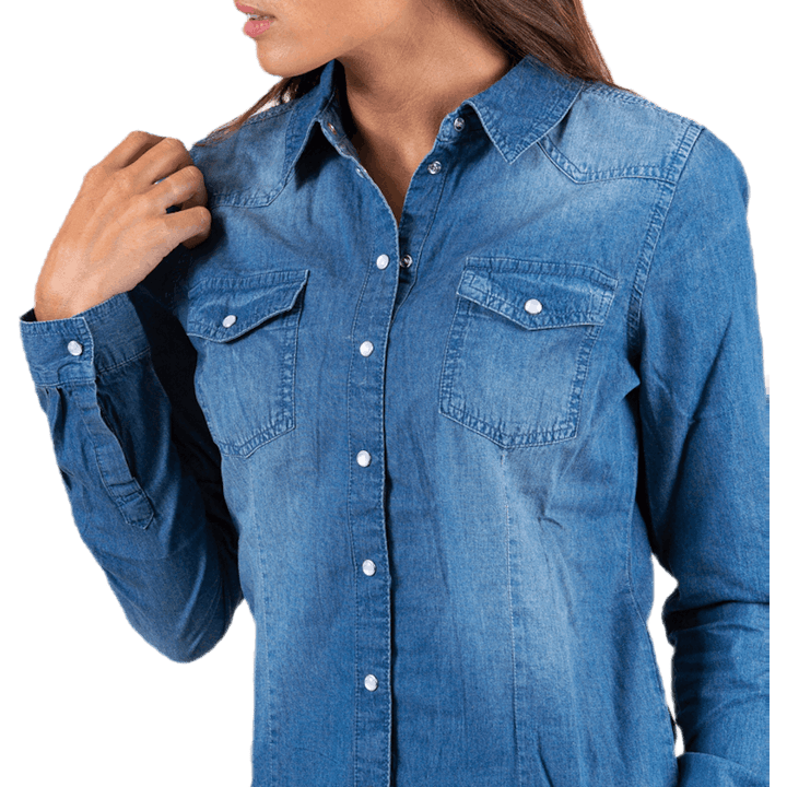 Alwaysrock It Fit L/S Shirt Wvn Blue