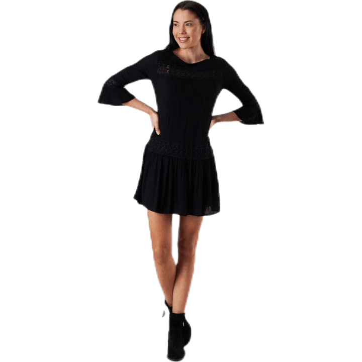 Tyra 3/4 Flare Kurzes Kleid Wvn Schwarz