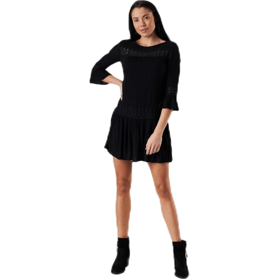 Tyra 3/4 Flare Kurzes Kleid Wvn Schwarz