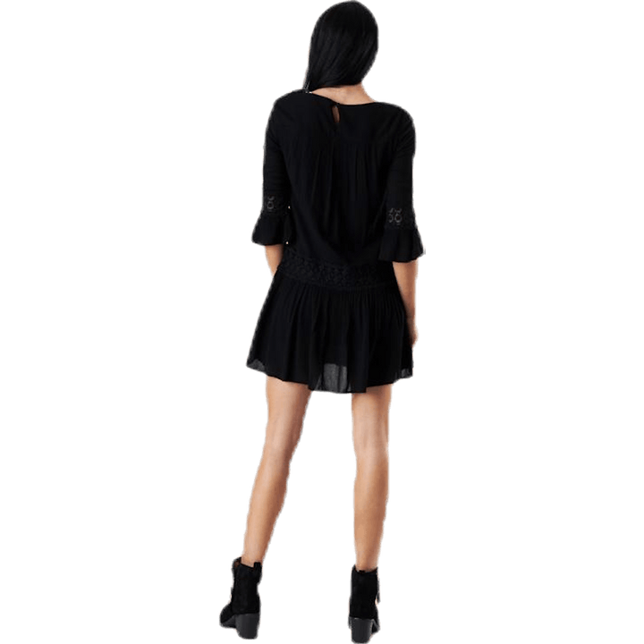Tyra 3/4 Flare Kurzes Kleid Wvn Schwarz
