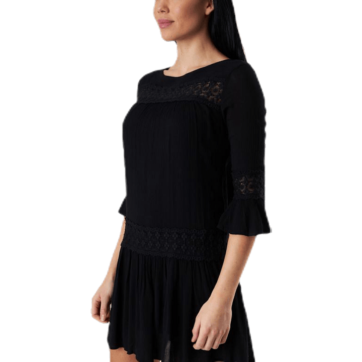 Tyra 3/4 Flare Kurzes Kleid Wvn Schwarz