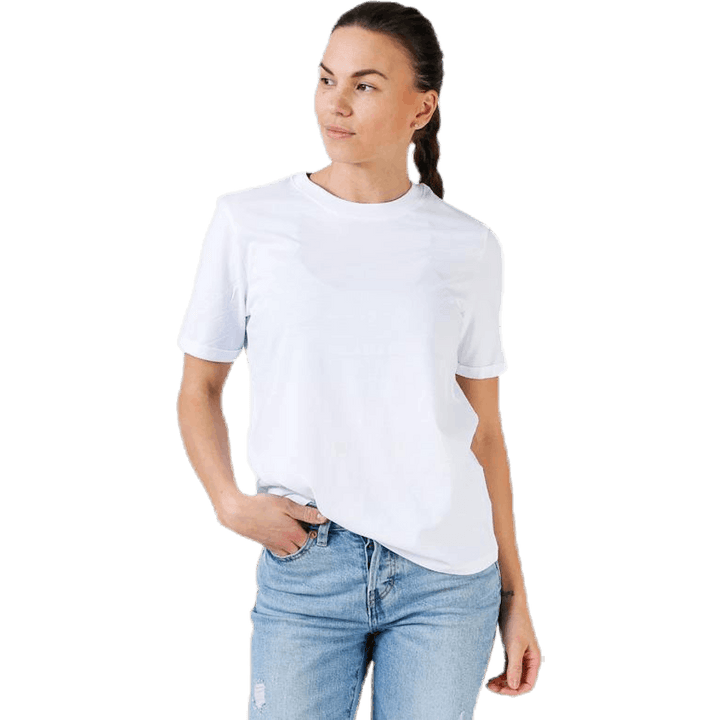 Ria Ss Fold Up Solid Tee White