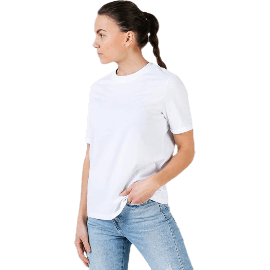 Ria Ss Fold Up Solid Tee White