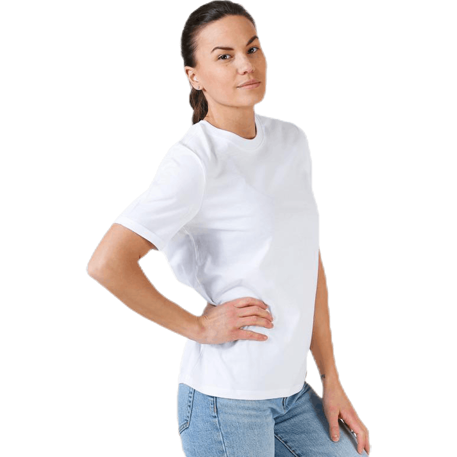 Ria Ss Fold Up Solid Tee White