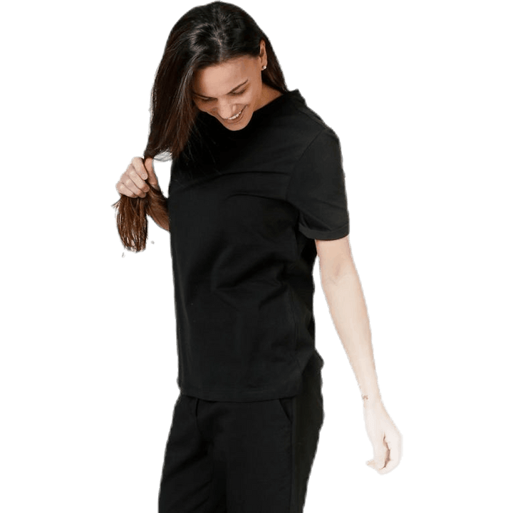 Ria Ss Fold Up Solid Tee Black
