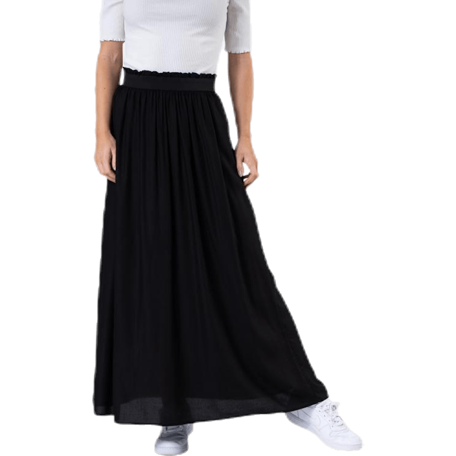 Venedig Paperbag Long Skirt Wvn Black
