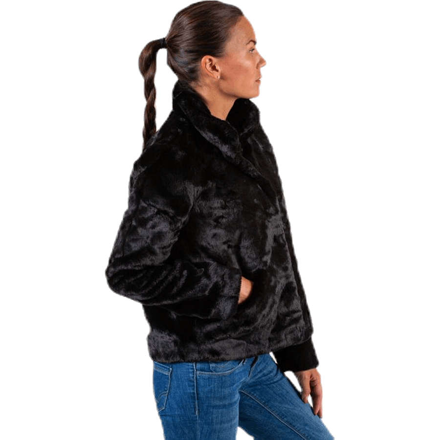 Vida Faux Fur Jacket Otw Black