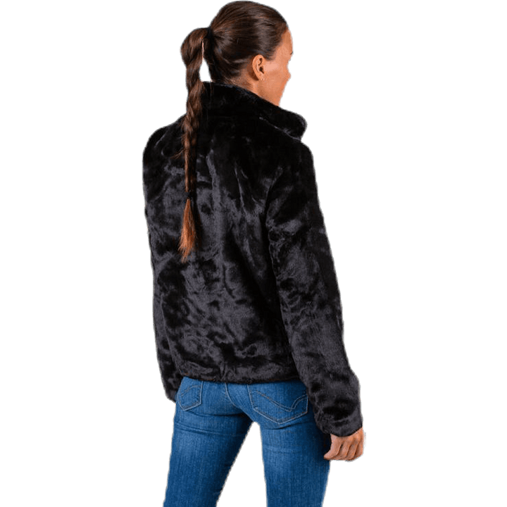 Vida Faux Fur Jacket Otw Black