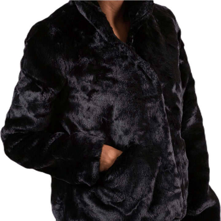 Vida Faux Fur Jacket Otw Black