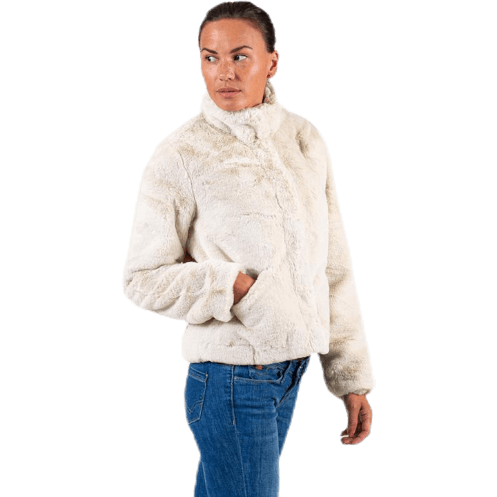 Vida Faux Fur Jacket Otw White