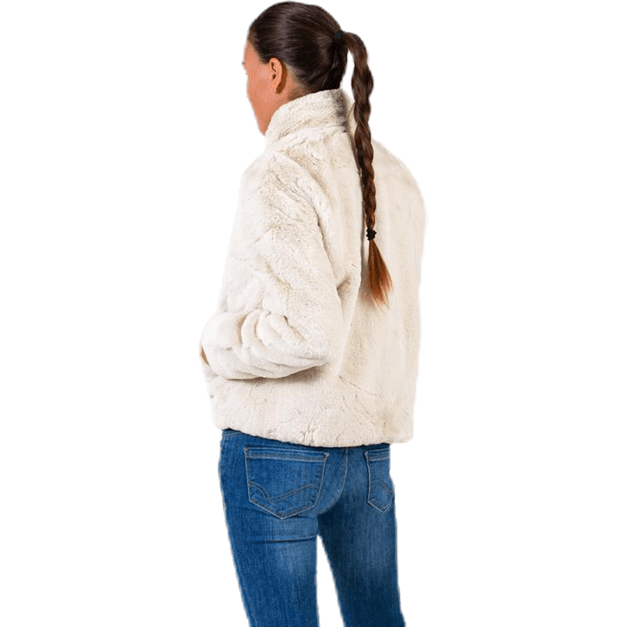 Vida Faux Fur Jacket Otw White
