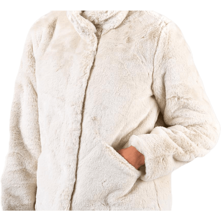 Vida Faux Fur Jacket Otw White