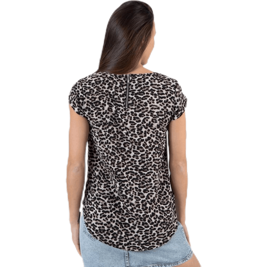 Vic Ss Aop Top Wvn Beige