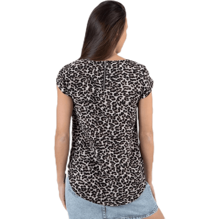 Vic Ss Aop Top Wvn Beige