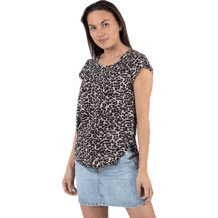 Vic Ss Aop Top Wvn Beige