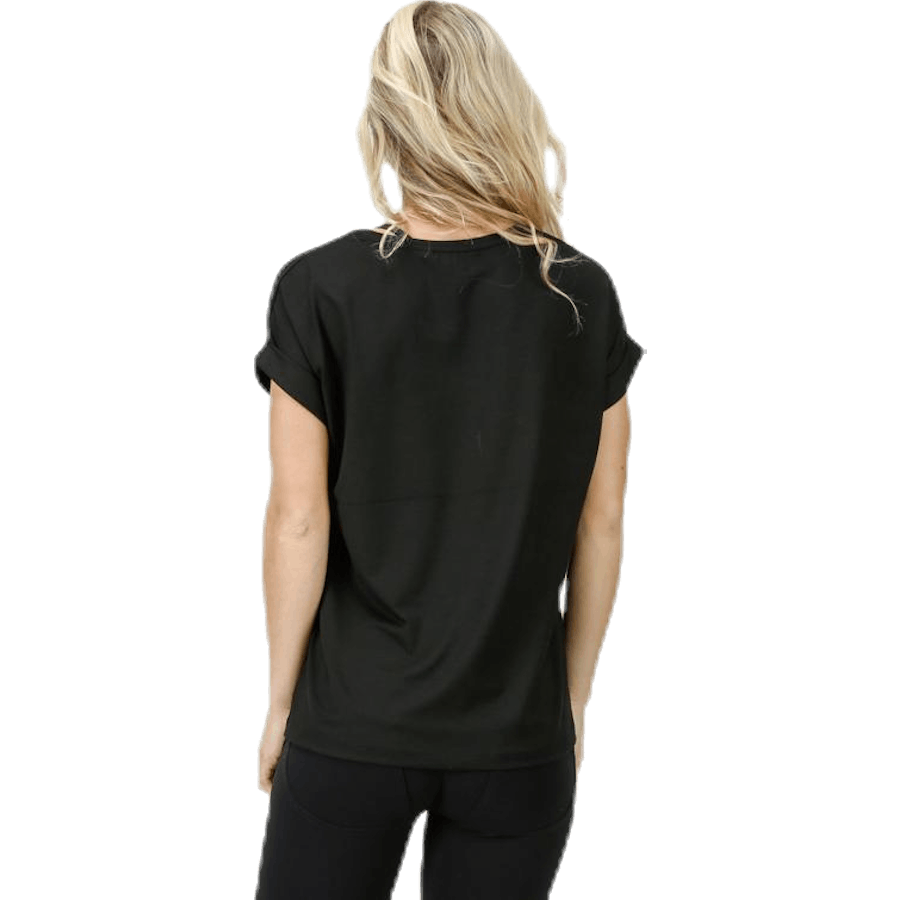 Haut col rond Aunt S/S pour enfant, noir