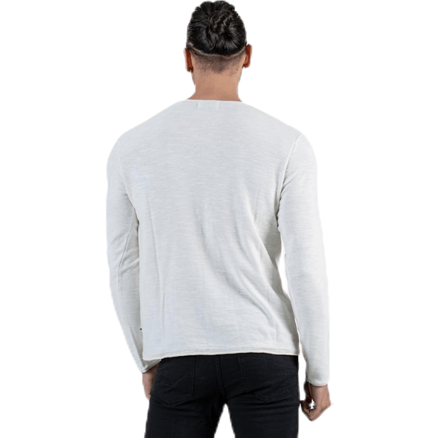 Slub Knit Crew Neck Sts White