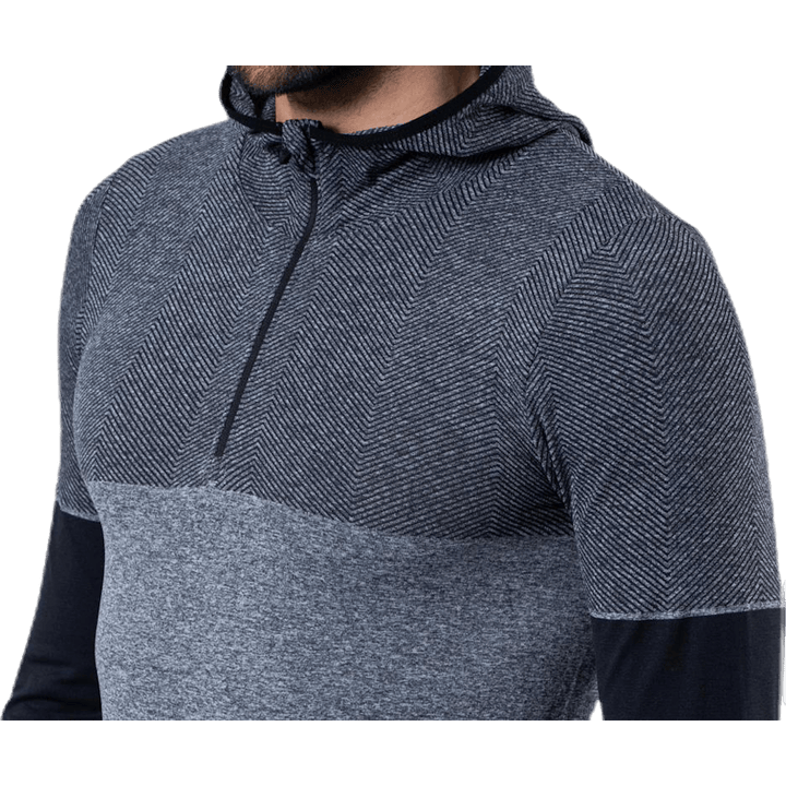Kerto Melange Seamless Midlayer w/hood Black