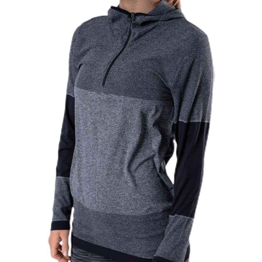 Kerto Melange Seamless Midlayer w/hood Black
