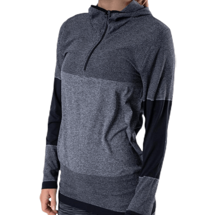 Kerto Melange Seamless Midlayer w/hood Black