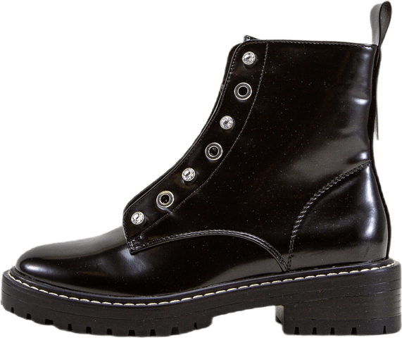 Bottines vernies à lacets audacieuses noires