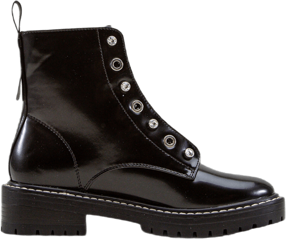 Bottines vernies à lacets audacieuses noires