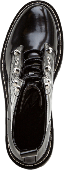 Bottines vernies à lacets audacieuses noires