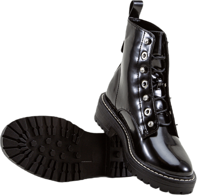 Bottines vernies à lacets audacieuses noires