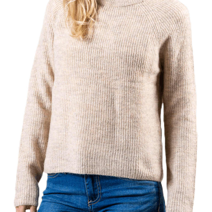 Ellen Ls O-Neck Knit White