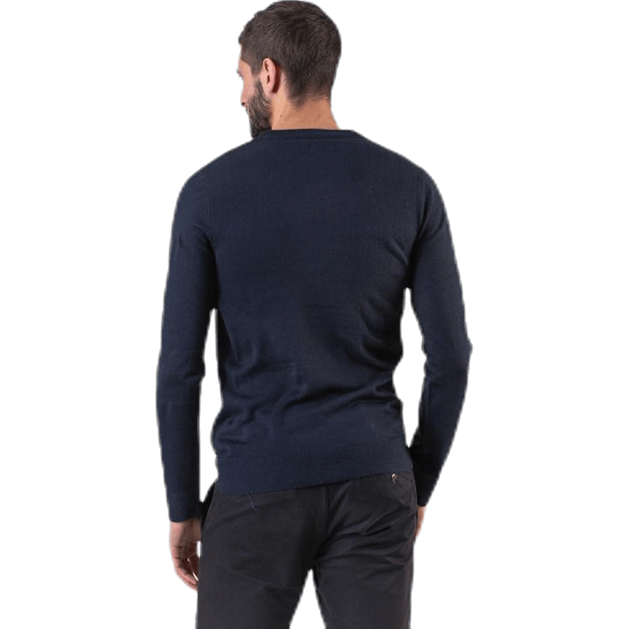 Crumble Knit Crew Neck Blue