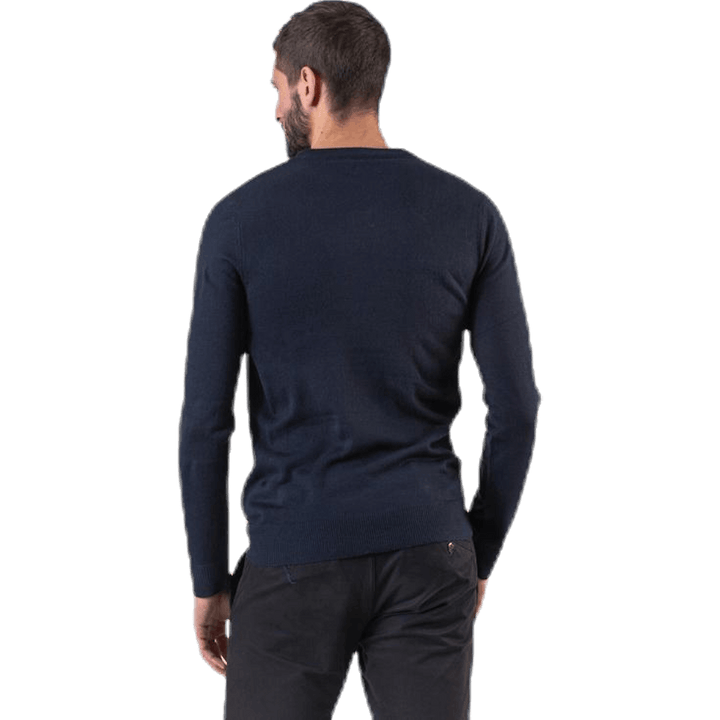 Crumble Knit Crew Neck Blue