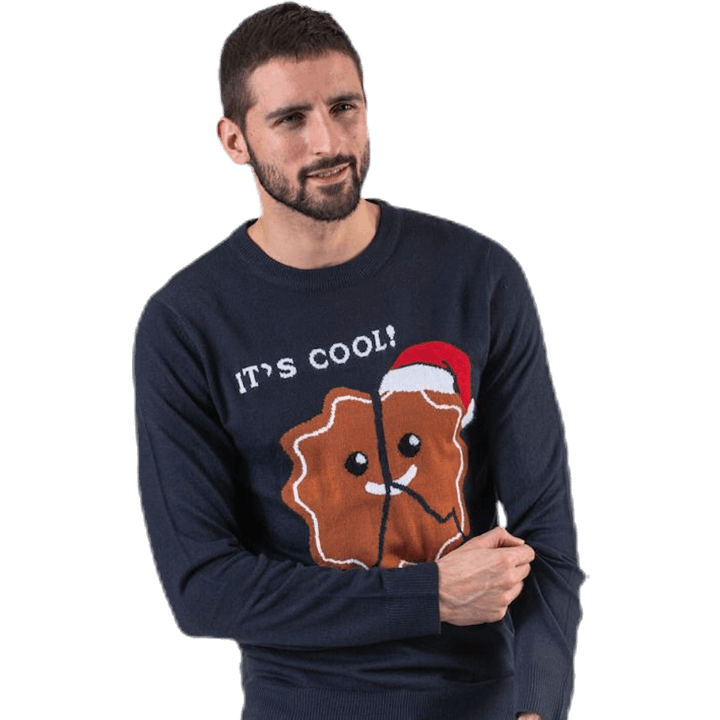 Crumble Knit Crew Neck Blue