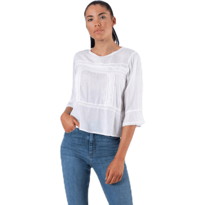 Anemone 3/4 blúzka s volánmi biela