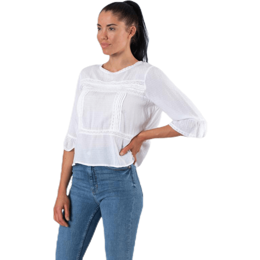 Anemone 3/4 blúzka s volánmi biela