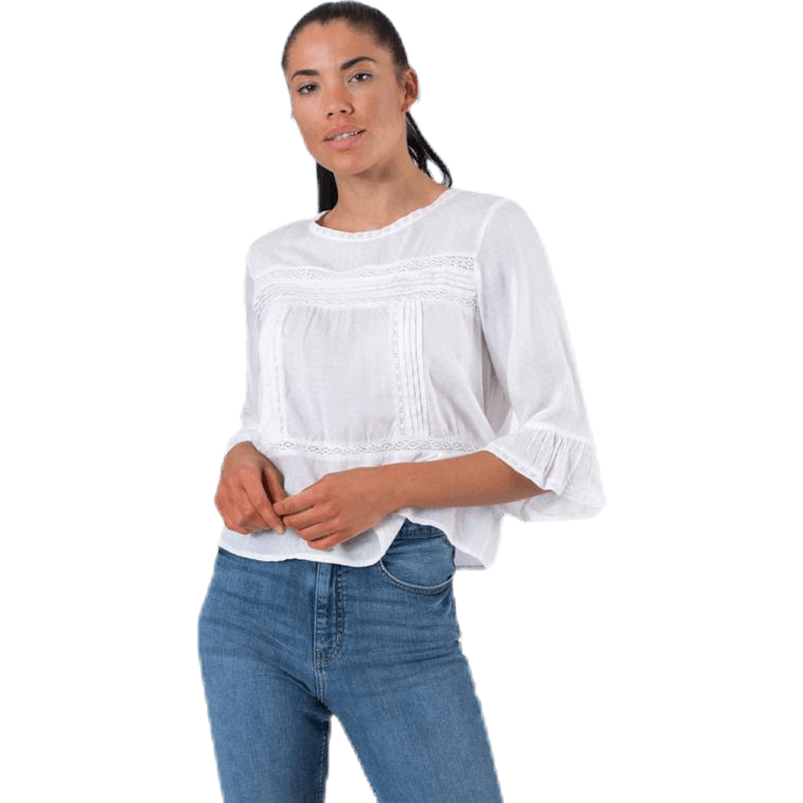 Anemone 3/4 blúzka s volánmi biela