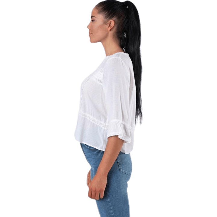 Anemone 3/4 blúzka s volánmi biela