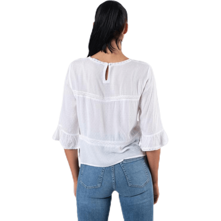 Anemone 3/4 blúzka s volánmi biela