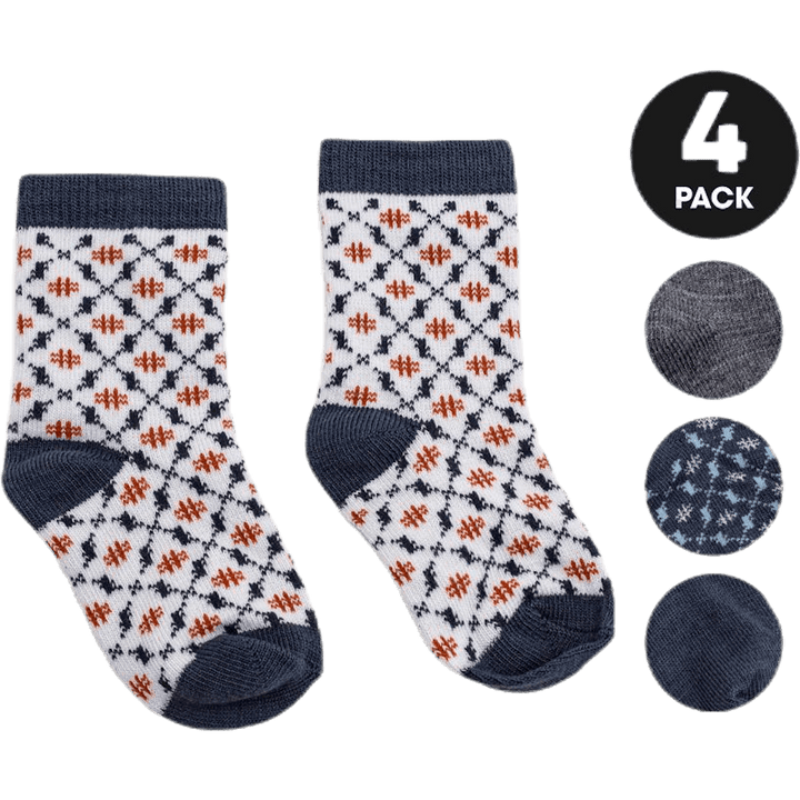 4-Pack Infant Wool Socks Blue