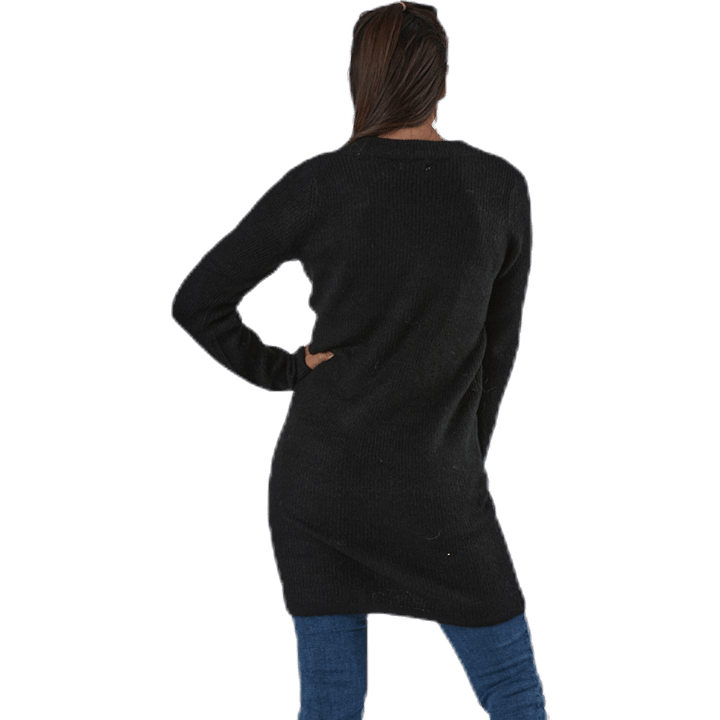 Ellen Ls V-Neck Knit Dress Black