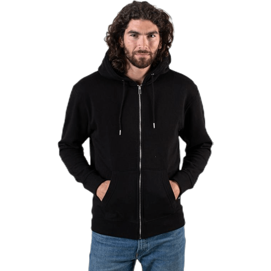 Soft Sweat Zip Hood Black