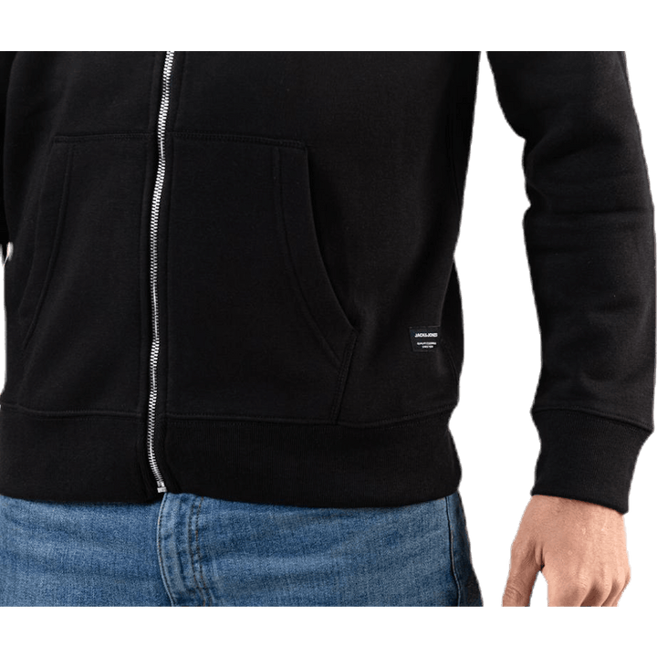 Soft Sweat Zip Hood Black