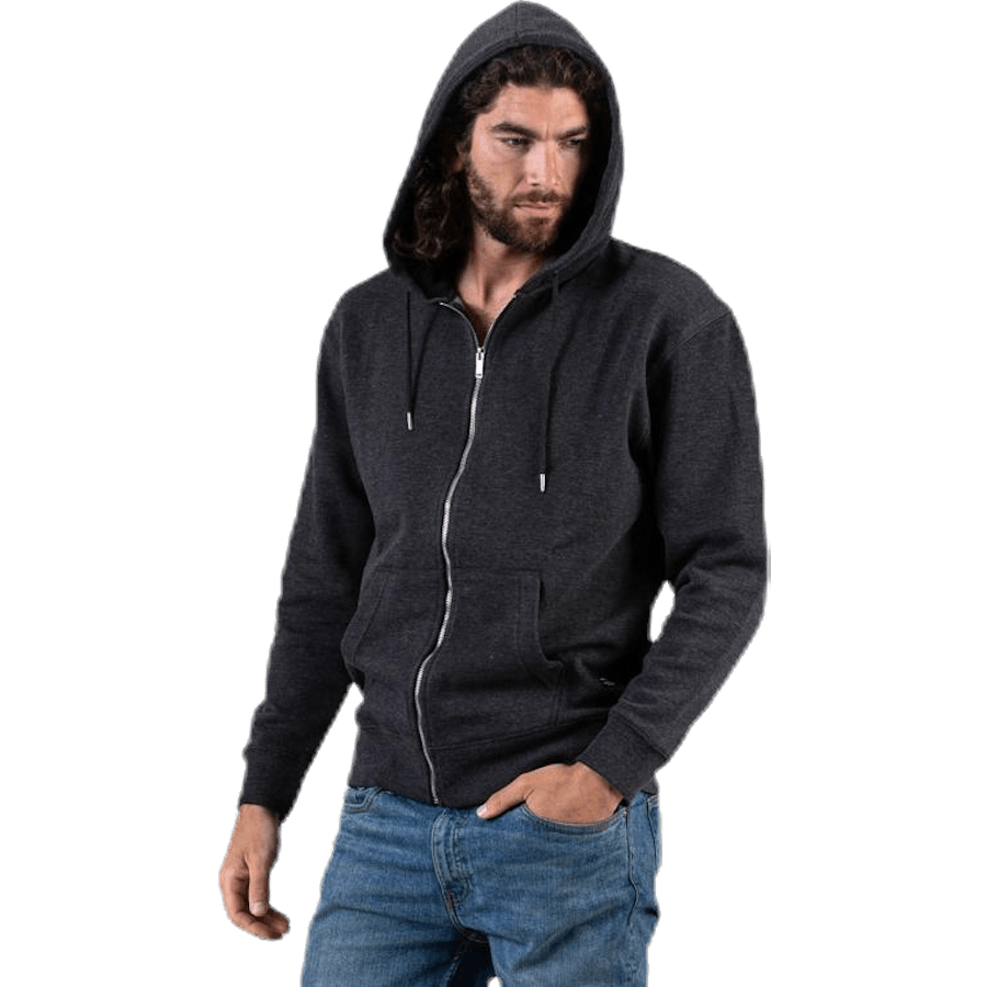Soft Sweat Zip Hood Grey