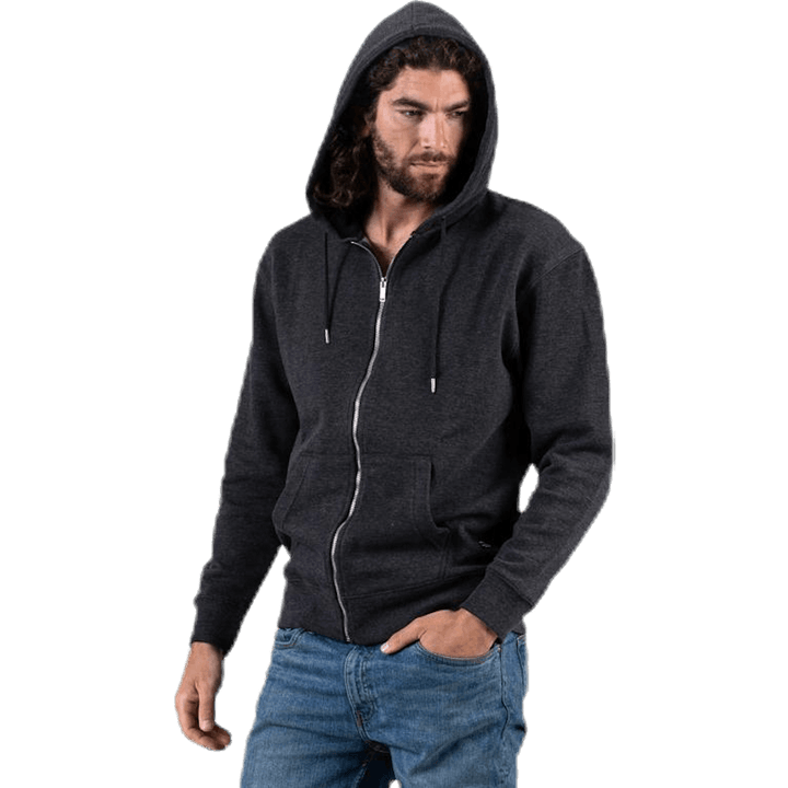 Soft Sweat Zip Hood Grey