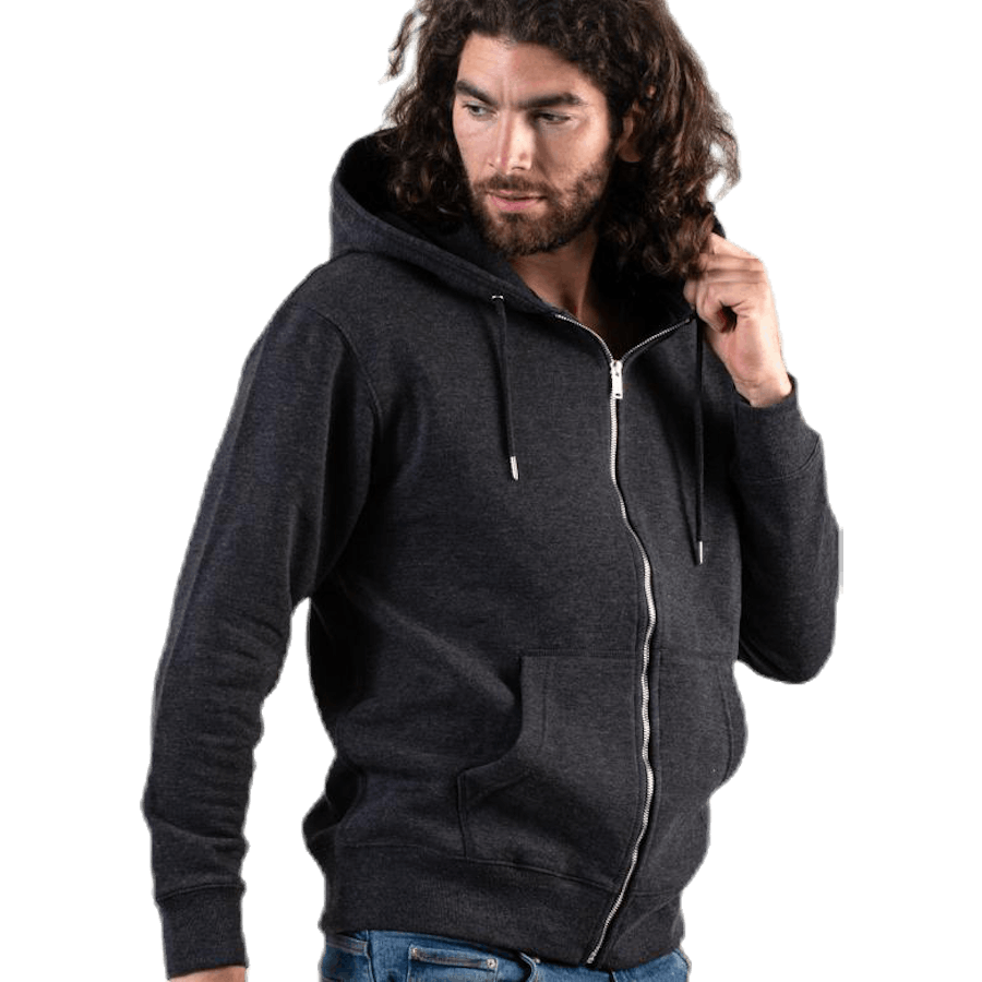 Soft Sweat Zip Hood Grey