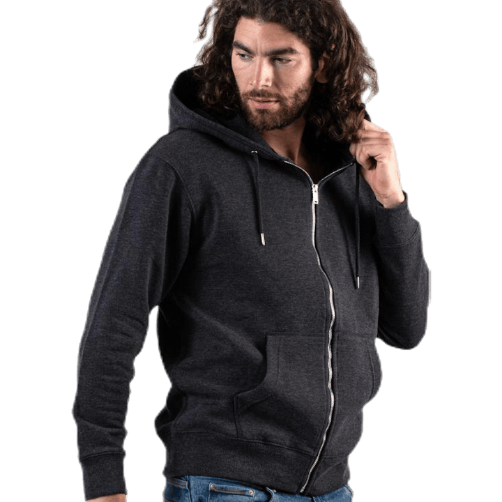 Soft Sweat Zip Hood Grey